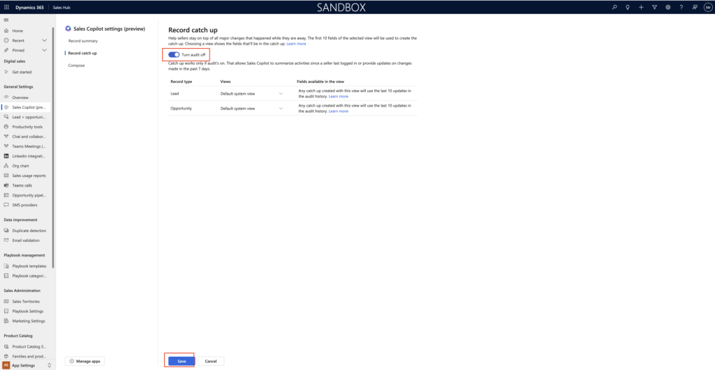 {How to } enable Sales Copilot settings in Dynamics 365 Sales App ...